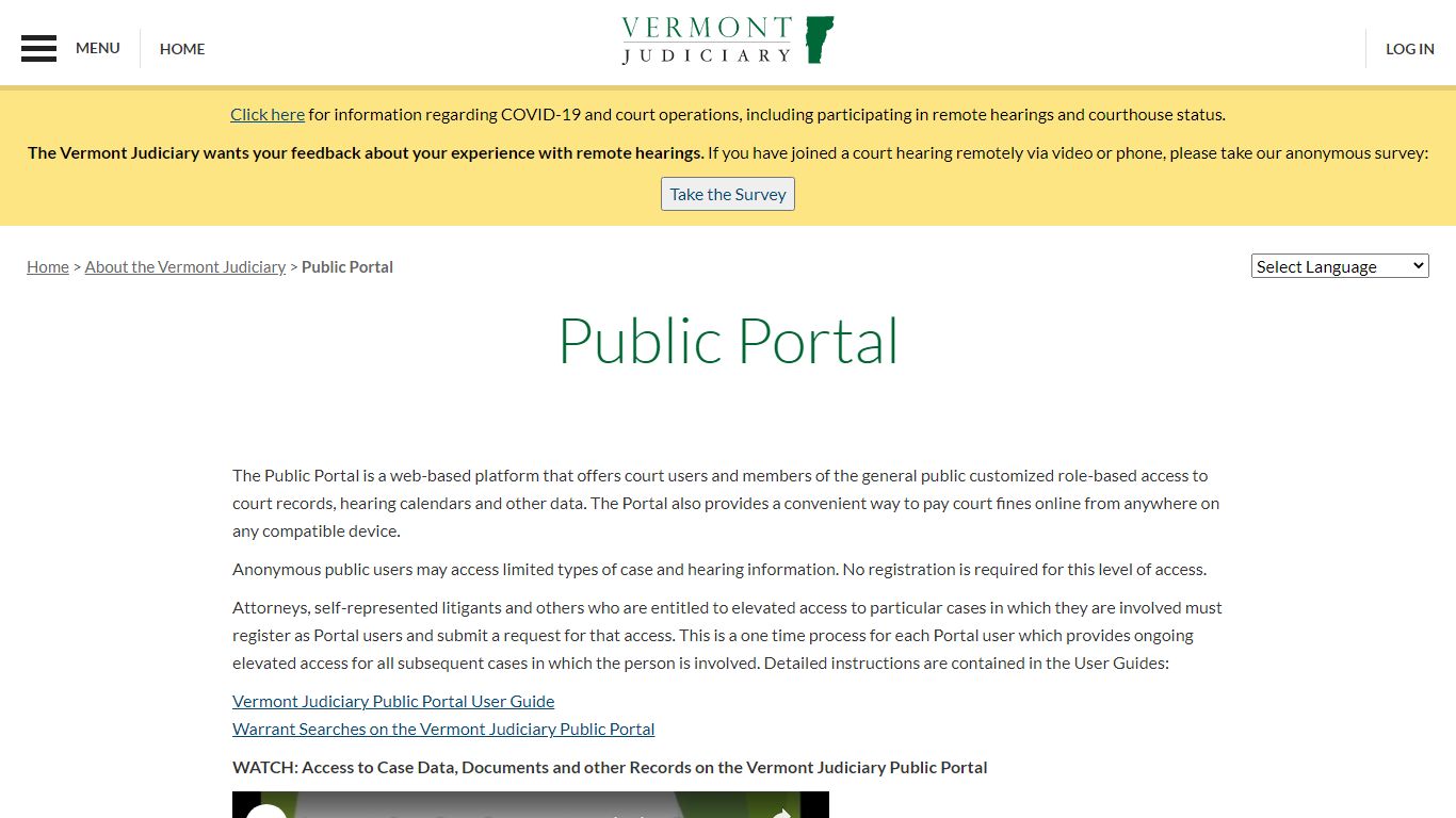 Public Portal | Vermont Judiciary